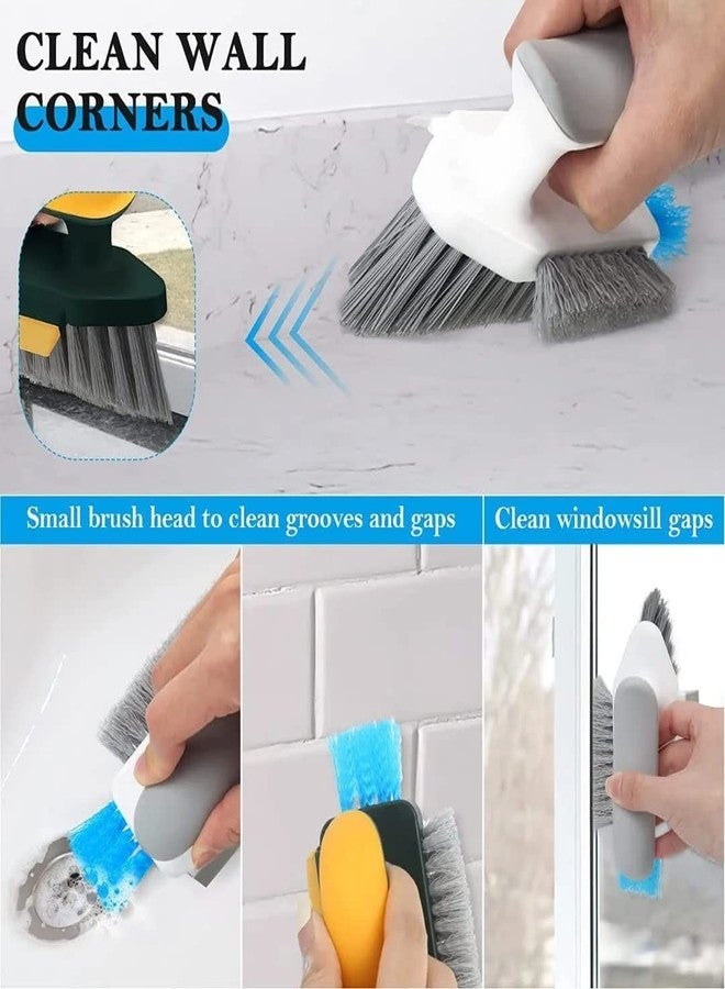 VATTU 4 in 1 Tile Grout Cleaner Brush with Squeegee, V-Shape Gap Scrub Brush Crevice Cleaning Brush Tools, Multifunctional scrubbing Floor Brush for Cleaning Corner,Window,Sink,Kitchen - Image 5